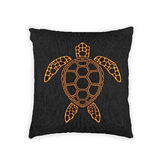 Neon Lava Sea Turtle Design Woven Pillows