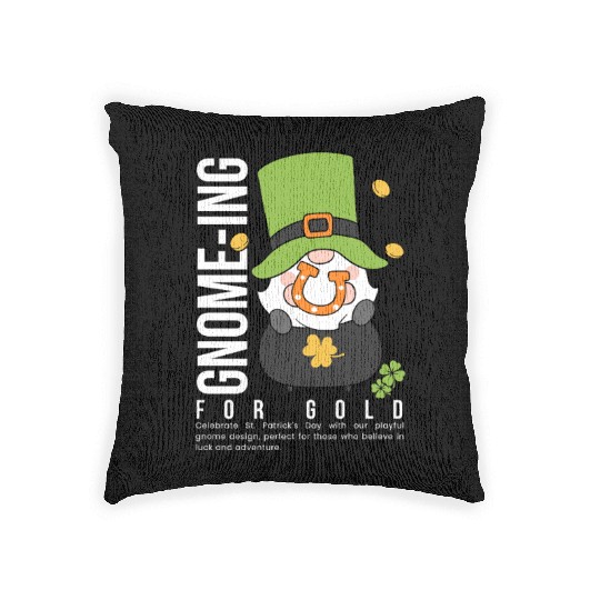 Gnomeing for gold Woven Pillows