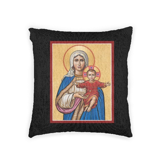 Holy Rosary Virgin Mary Catholic Rosary Woven Pillows