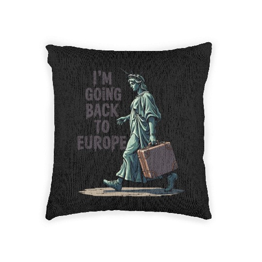 Funny Statue of Liberty USA America Sarcasm Woven Pillows