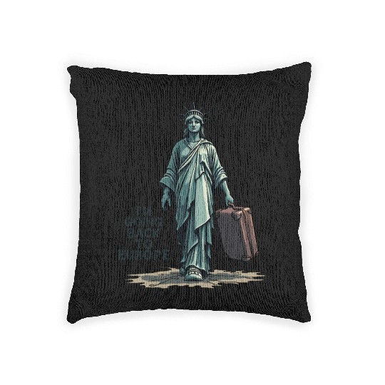 Funny Statue of Liberty USA America Sarcasm Woven Pillows