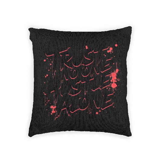 Trust No One Hustle Alone - Graffiti Style Woven Pillows