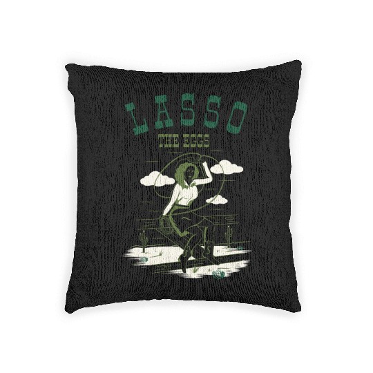 Lasso The Eggs Easter Cowgirl Woven Pillows