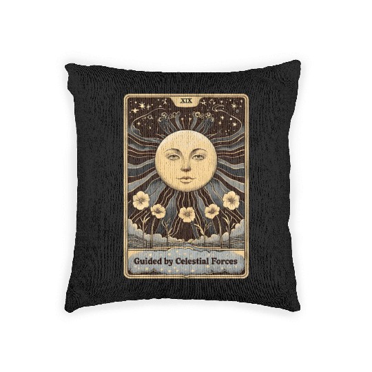 Vintage Tarot Card The Planet Woven Pillows