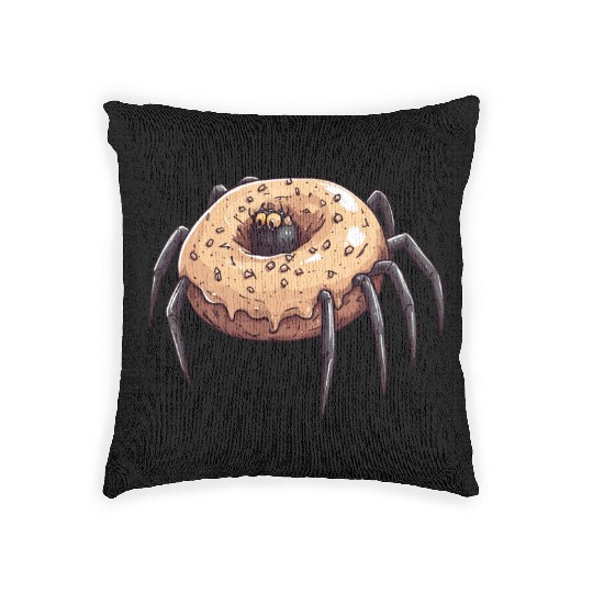 Donut Spider Funny Creative Motif Woven Pillows