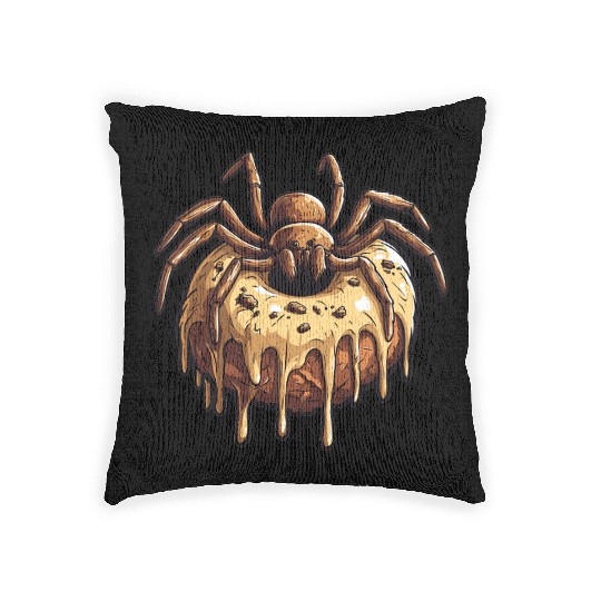 Donut Spider Funny Creative Motif Woven Pillows