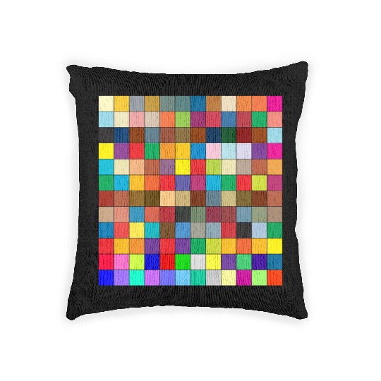 "Vibrant Multi-Color Square Box Design Woven Pillows"