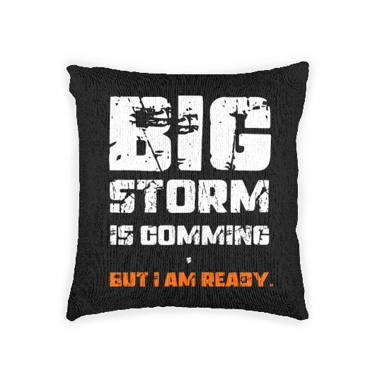BIG STORM IS COMING, BUT I AM READY., Unique Woven Pillows