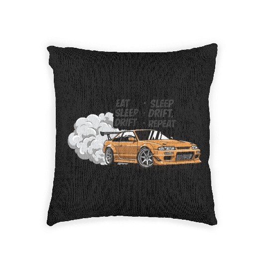 Eat Sleep Drift Repeat Woven Pillows – Neon JDM Car Raci