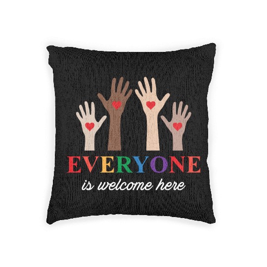 Everyone Is Welcome Here Idaho Teacher Woven Pillows