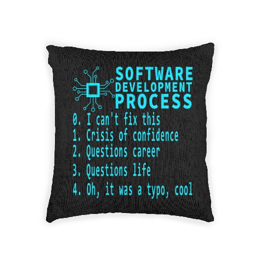 Software Dev Process Debugging Existential Crisis Woven Pillows