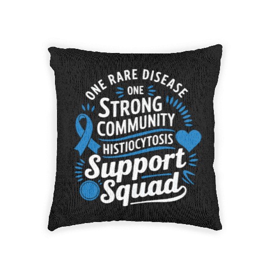 Histiocytosis Awareness Blood Disease Blue Ribbon Woven Pillows