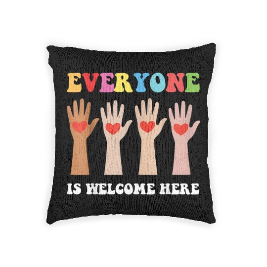 Everyone Is Welcome Here Idaho Teacher Woven Pillows