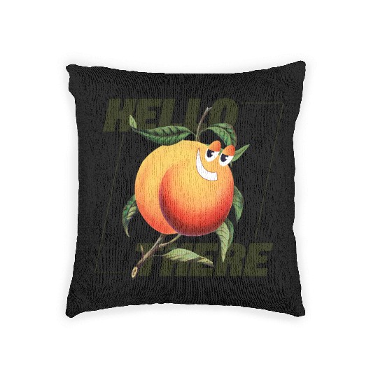 Hello There – Smiling Peach Flirt Graphic Woven Pillows