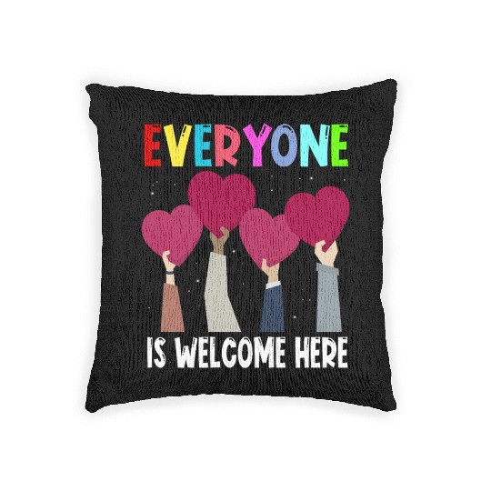 Everyone Is Welcome Here Idaho Teacher Woven Pillows