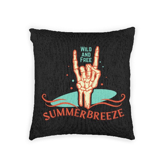 Wild And Free Summer Breeze Skeleton Hand Woven Pillows