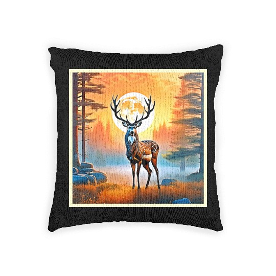Golden Deer Twilight Peak Woven Pillows