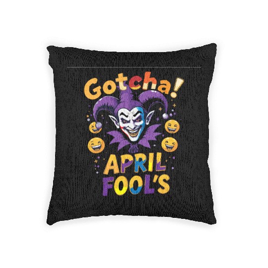 "Gotcha! April Fool’s – Funny Jester & Prank Woven Pillows