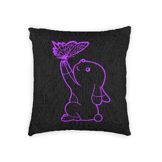 Bunny Butterfly Friends together Pretty Nice Sweet Woven Pillows
