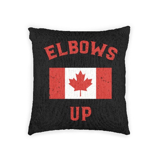 Elbows Up Canada Vintage Anti Trump Tarriff Slogan Woven Pillows