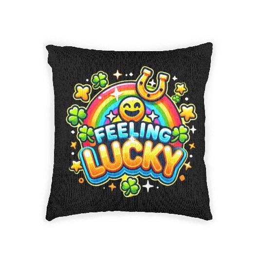 Feeling Lucky - Vibrant Celebration Design Woven Pillows