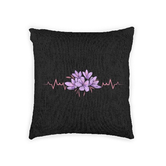 Lesbian Heartbeat Violet Flower Love Pride Art Woven Pillows
