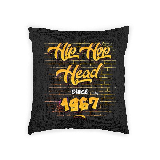 Hip-Hop Head Since 1967 - 58 Years of Rap & Rhymes Woven Pillows