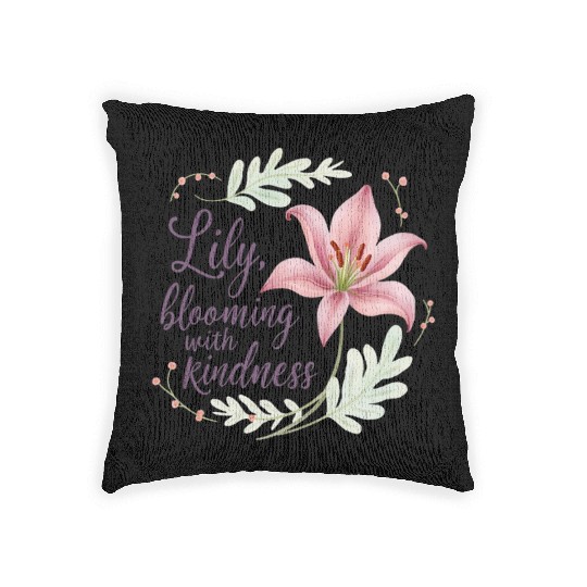 Lily, blooming with kindness Woven Pillows
