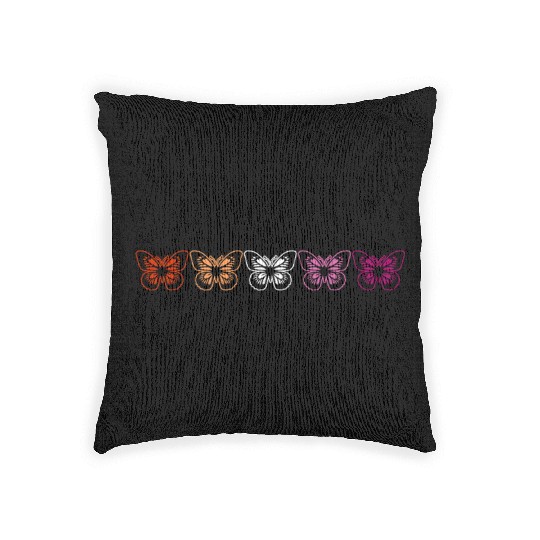 Butterfly Lesbian Pride Aesthetic Minimalist Woven Pillows