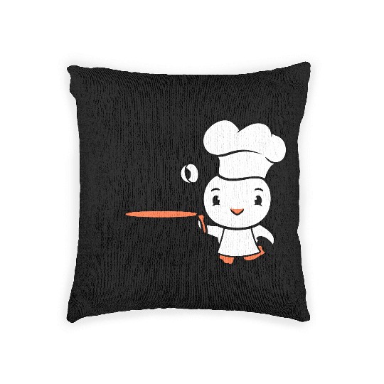 Bird Chef Cooking Pot Duck Delicious Hunger Food Woven Pillows