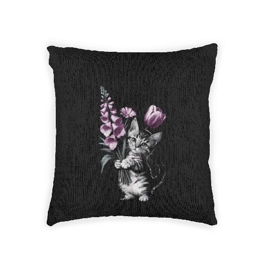 Subtle Floral Anti Trump Flowers Foxglove Daisy Woven Pillows