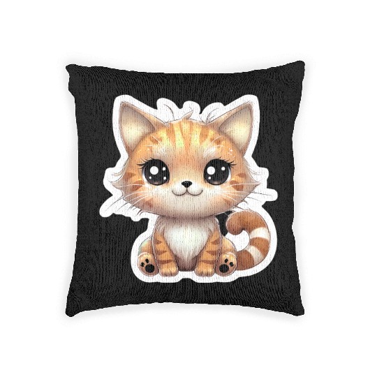 Kawaii Cat 2 Woven Pillows