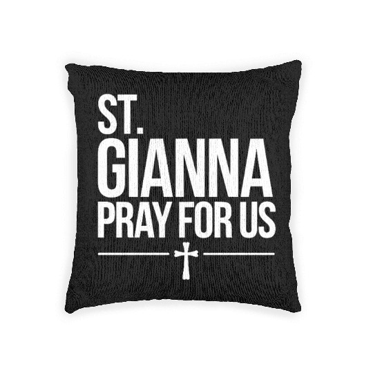 St. Gianna Pray for Us Catholic Patron Saint Woven Pillows