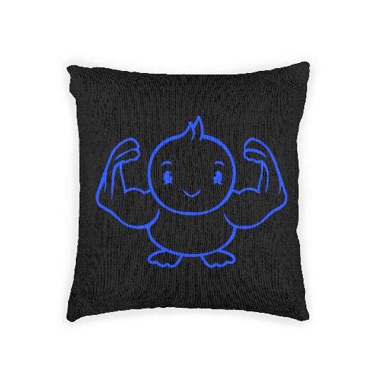 Bird Bodybuilder Weightlifting Strong Gym Fitness Woven Pillows