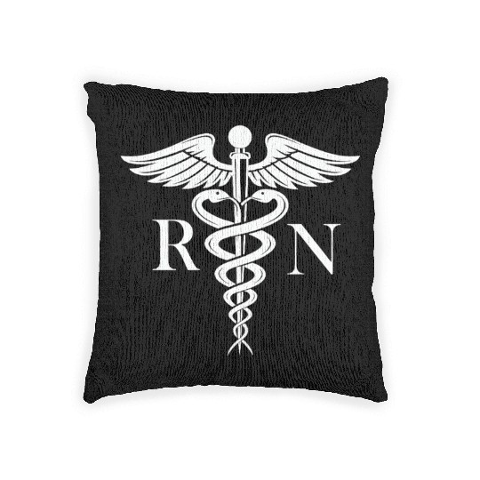 Rn Nurse Caduceus Medical Symbol Nursing Logo Woven Pillows