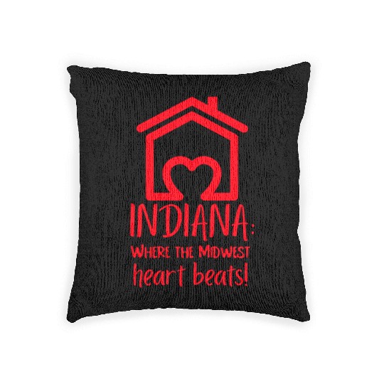 Indiana Where The Midwest Heart Beats! Woven Pillows