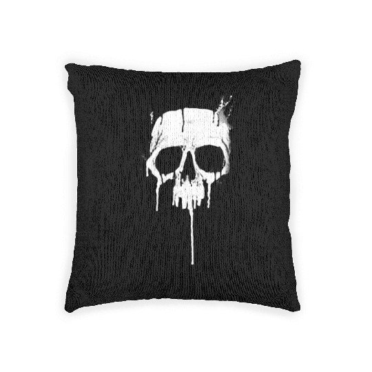 Classic Metal Graffiti Skull - Dripping Paint Woven Pillows