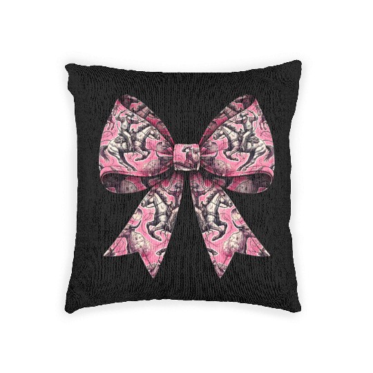 Coquette Bow Rodeo Barrel Racer Barrel Racing Woven Pillows
