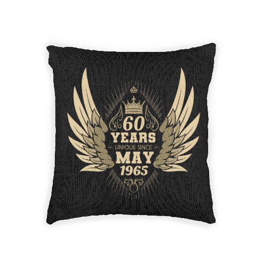 60th birthday angel wings unique since May 1965 Woven Pillows