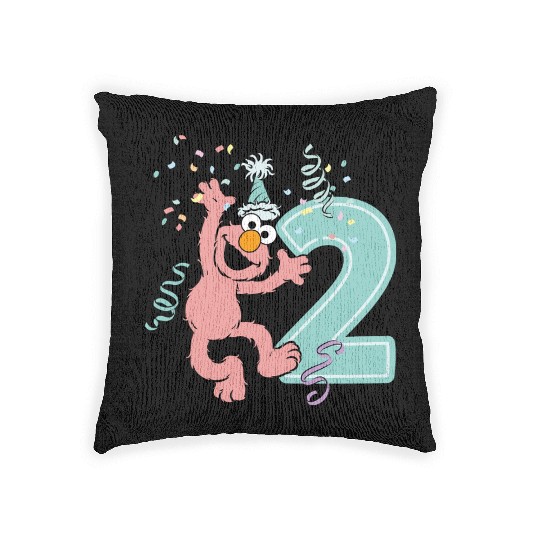 Sesame Street Birthday Design With Elmo Two Years Woven Pillows
