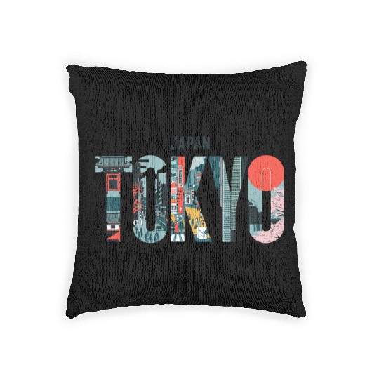 Explore Vibrant Tokyo Japan Streets and Culture Woven Pillows