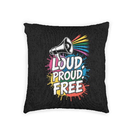 Loud Proud Free Colorful Expression Woven Pillows