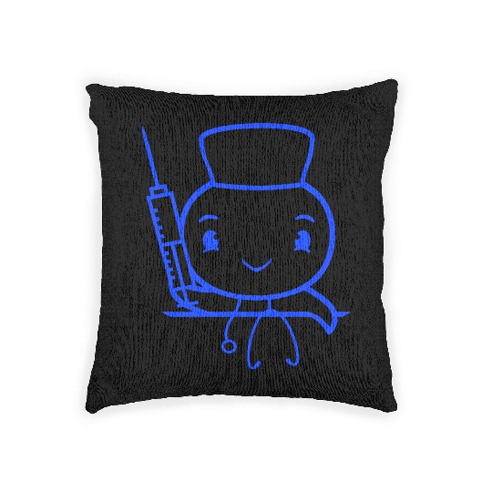 Duck nurse doctor syringe hospital sweet cute cool Woven Pillows