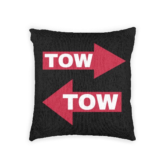 tow arrow red moving automotive because racecar Woven Pillows