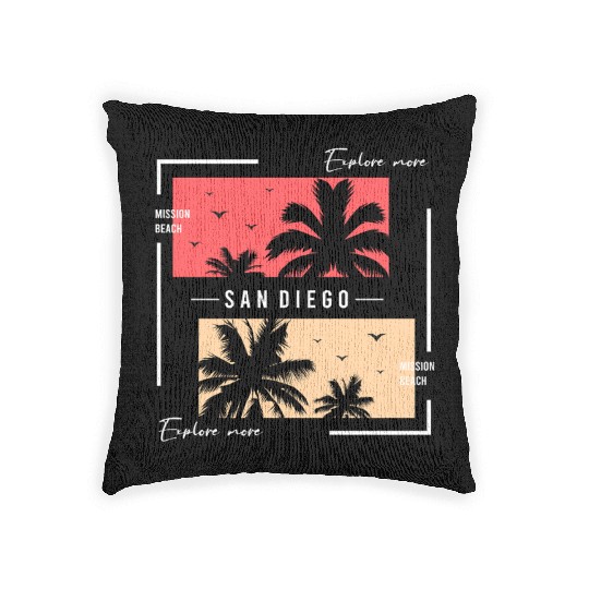 San Diego Mission Beach Woven Pillows