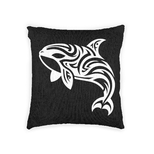 Eleganter Orca T Tattoo Style Woven Pillows
