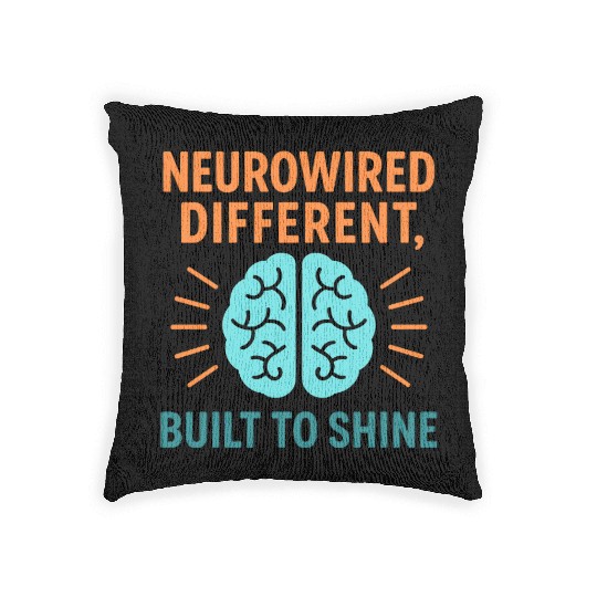 Mental Health Inspiration, neuro-wired different Woven Pillows