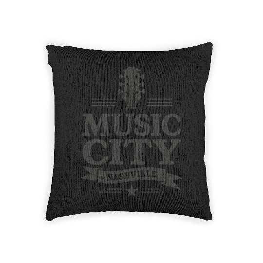 Music City Nashville Guitar Tennessee Woven Pillows