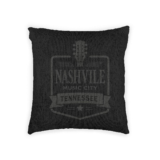 Nashville Music City Guitar Tennessee Woven Pillows