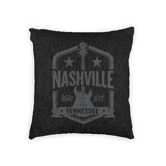 Nashville Music City Guitar Tennessee Woven Pillows